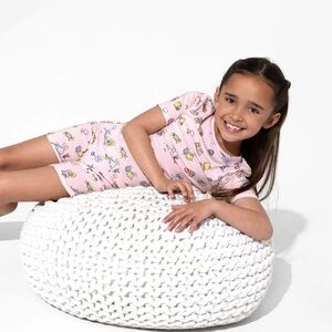 NWT Bellabu Bear Bamboo Pink Easter Bunny Short Pajama Set, Sz 4T